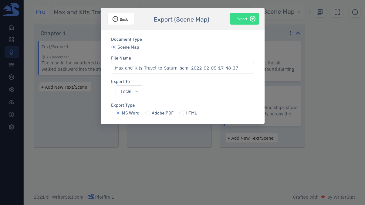Plotfire Scene Map Export