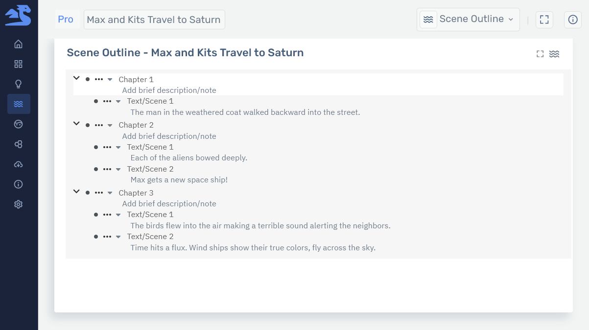 Plotfire Scene Outline.