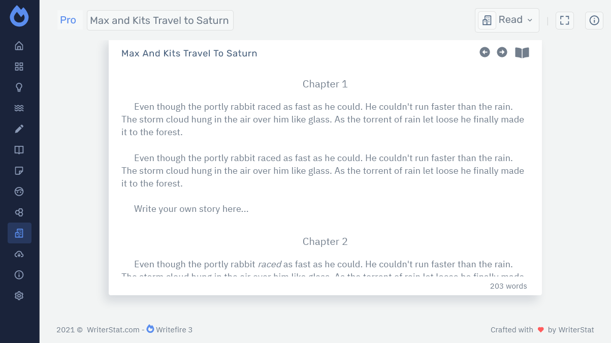 Writefire 3 Read Area